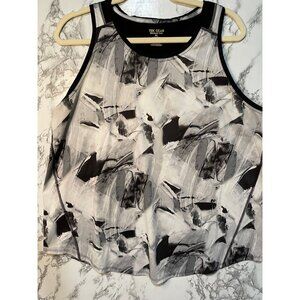 Tek Gear Women's Workout Tank Top Abstract Black & White Print XL 100% Polyester